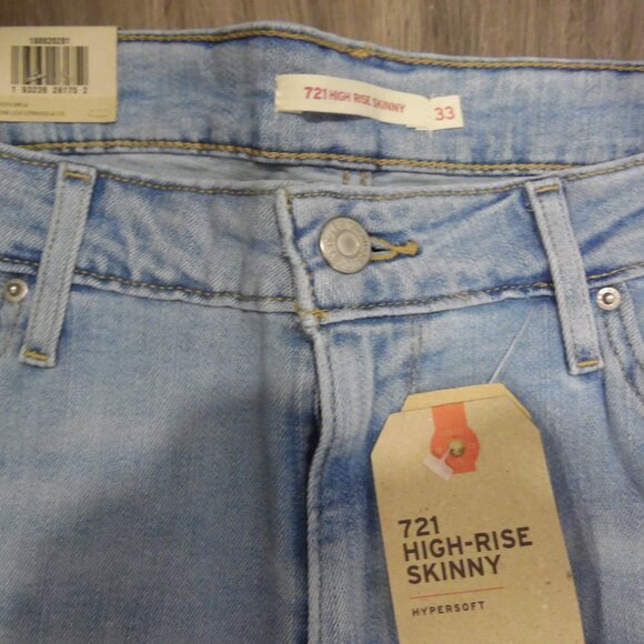 Levi's 721 High-Rise Skinny Lightwash Jeans Ladies Size 16 Med W33 L30 - Picture 3 of 11
